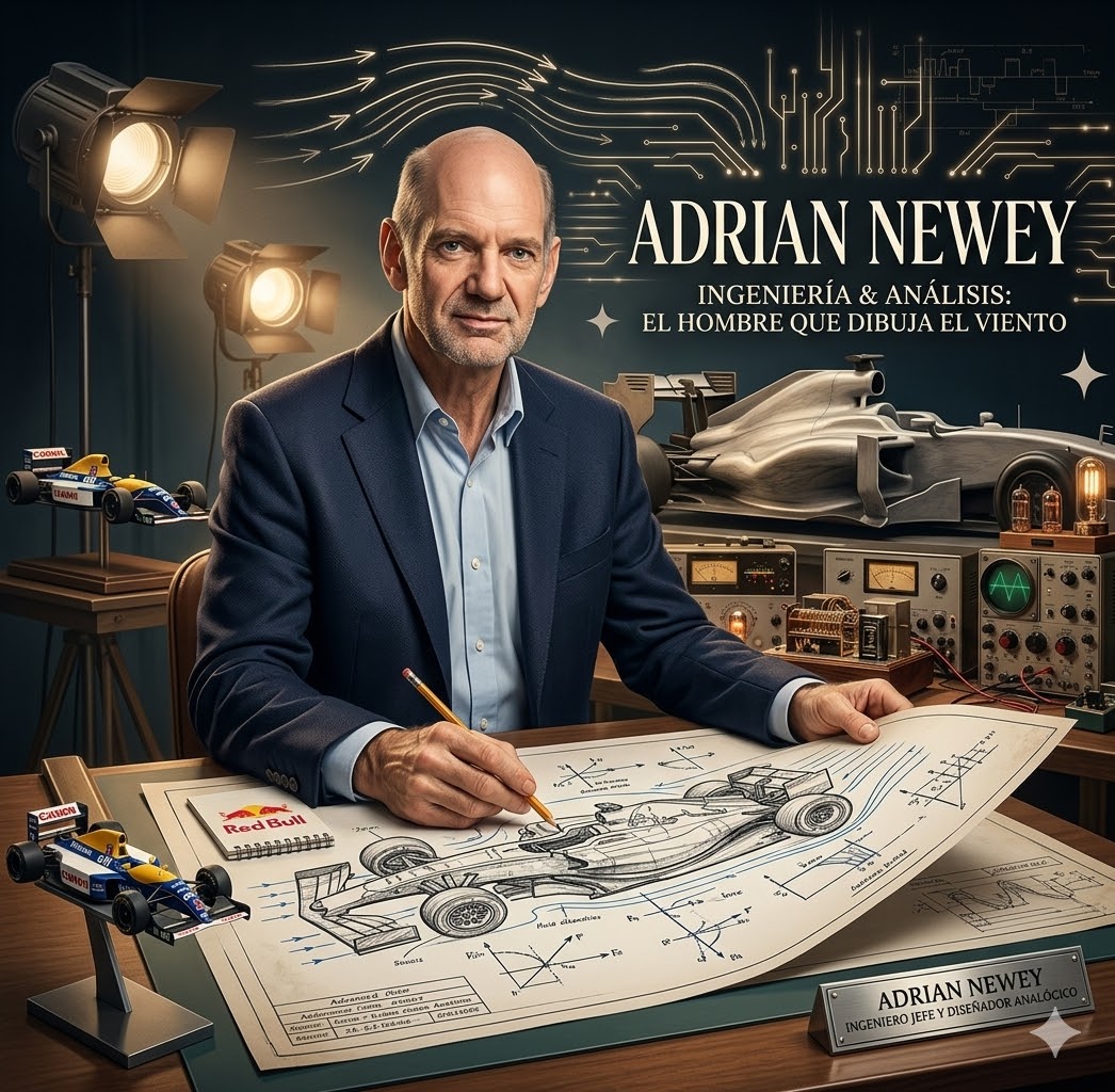 Adrian Newey diseñando en su tablero de dibujo